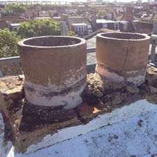 Damaged Chimney Pots Cracked Cement