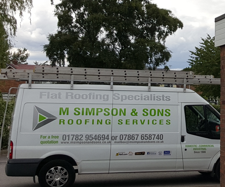 Simpson & Sons Roofing Van